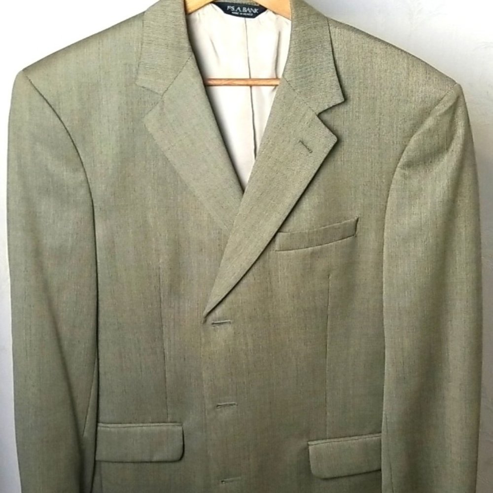 Jos A Bank Men's Three-Button Blazer, 100% Wool Coat Jacket Size 41L